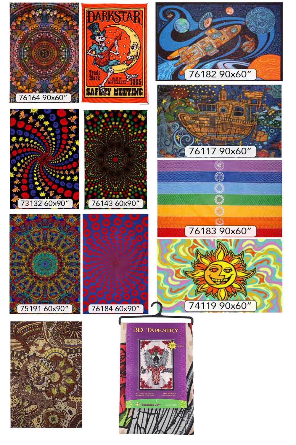 Sunshine Joy - Tapestry Bundle – 25 Assorted Wall Hangings