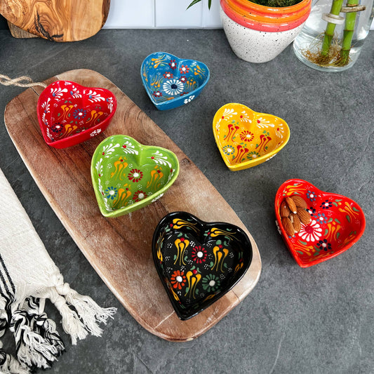 Umays Boho - Heart Shaped Trinket Dish, Pinch Bowls, Cute Kitchen Decor