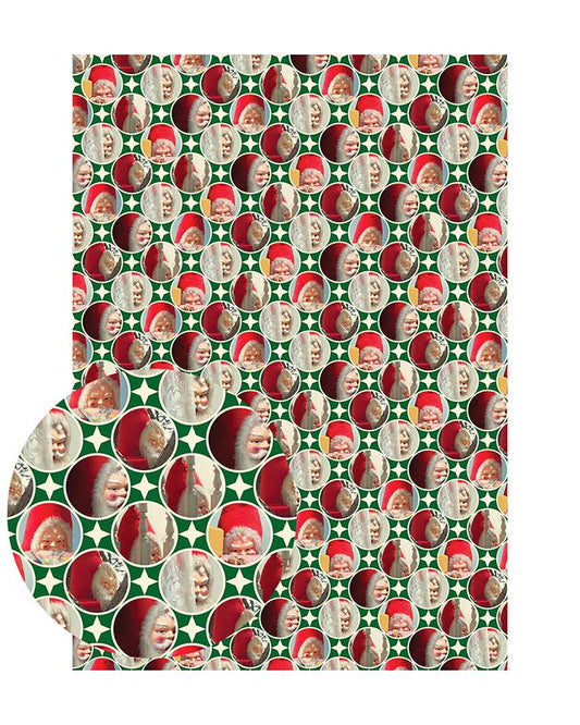 Creepy Santa You Better Watch Out Gift Wrapping Paper Folded Flat Wrap.  3 sheets