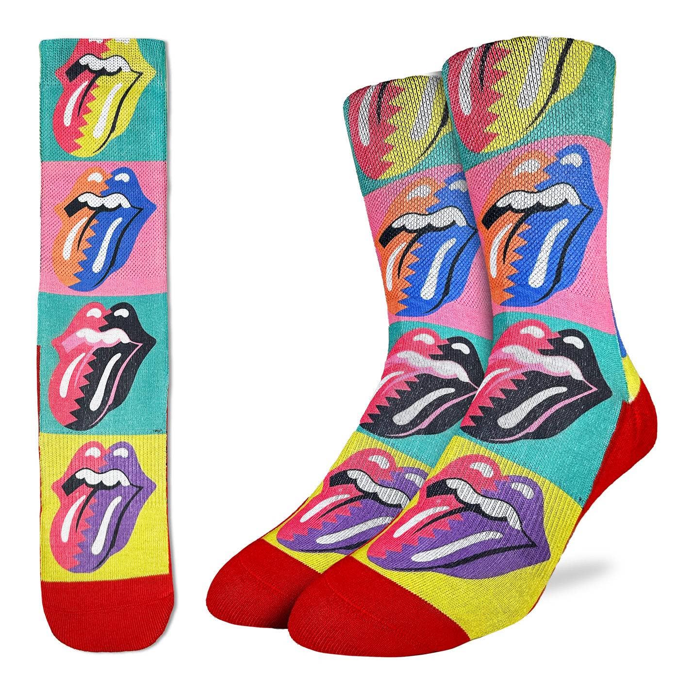 Good Luck Sock - Men's The Rolling Stones, Hot Lips Pop Art Socks