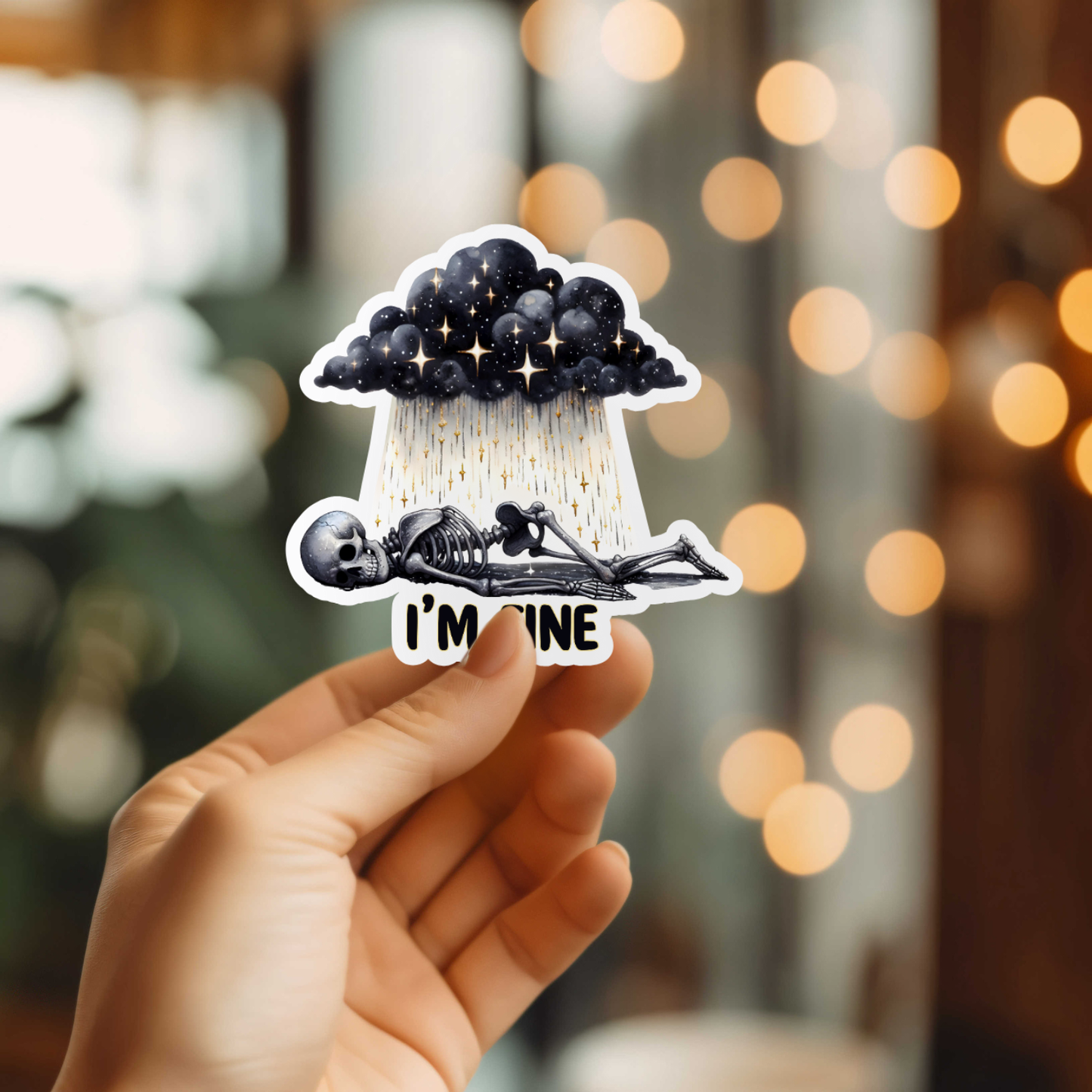 I'm Fine Skeleton Vinyl Sticker