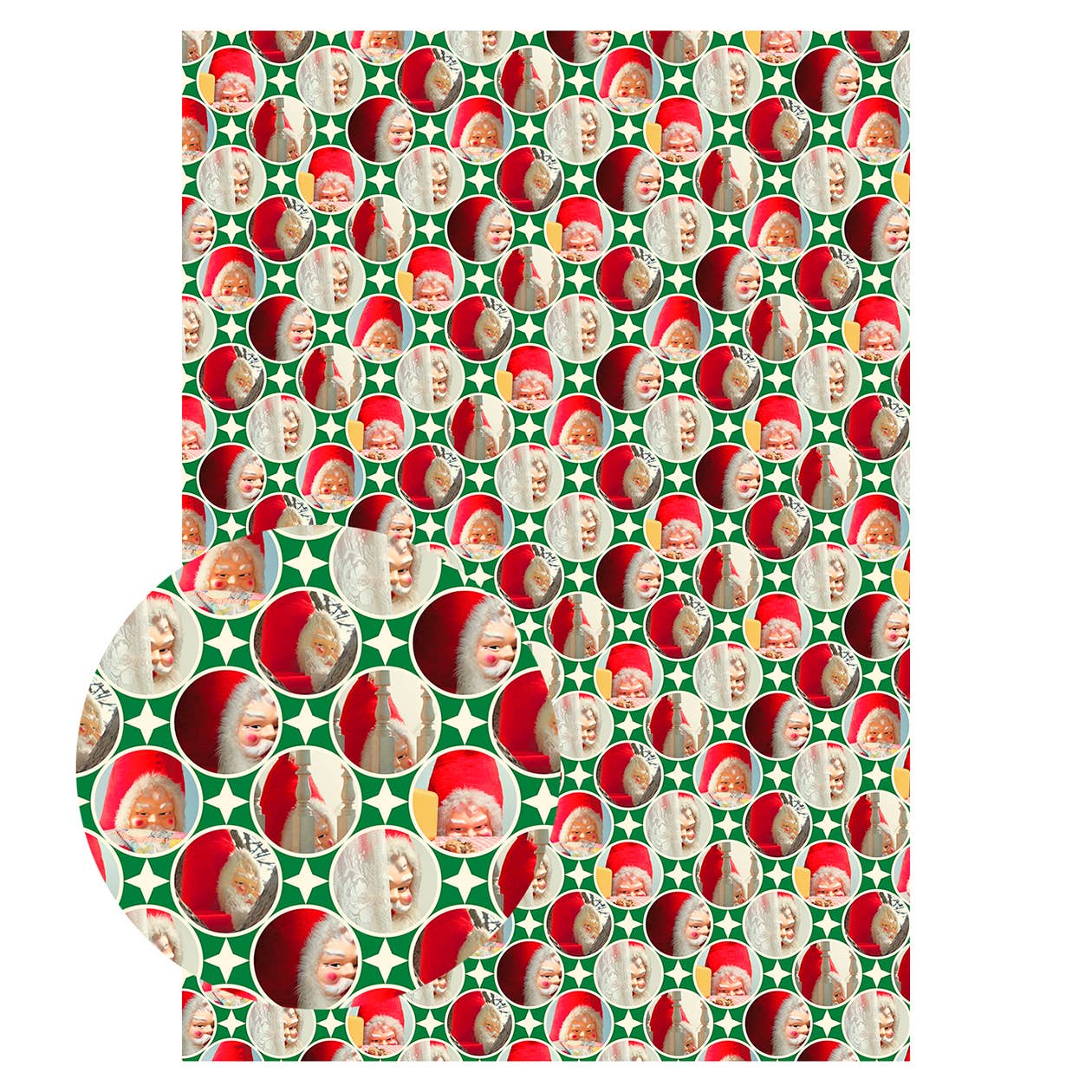 Creepy Santa Mixed Gift Wrapping Paper Set: Folded Flat Wrap