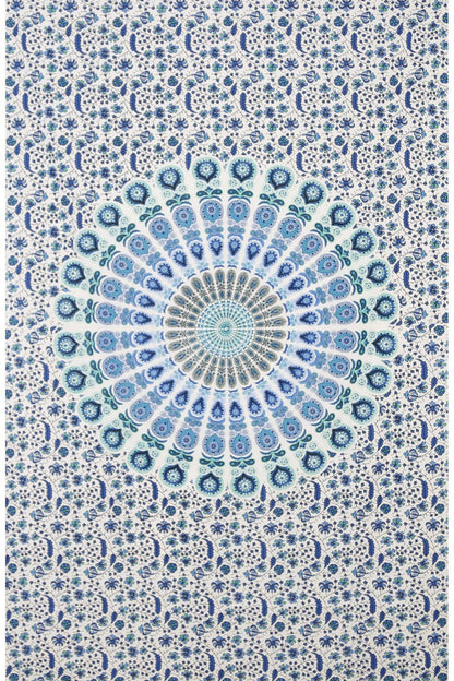 Sunshine Joy - Zest for Life Tapestry Circle Plume Blue/White