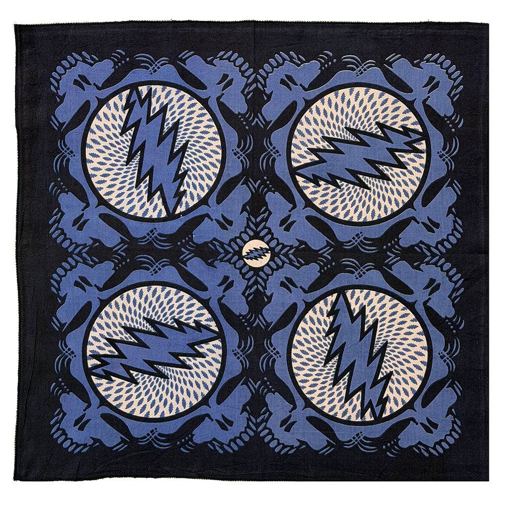 Sunshine Joy - Grateful Dead Spin Your Face  Syf Bandana Slate Grey 22x22
