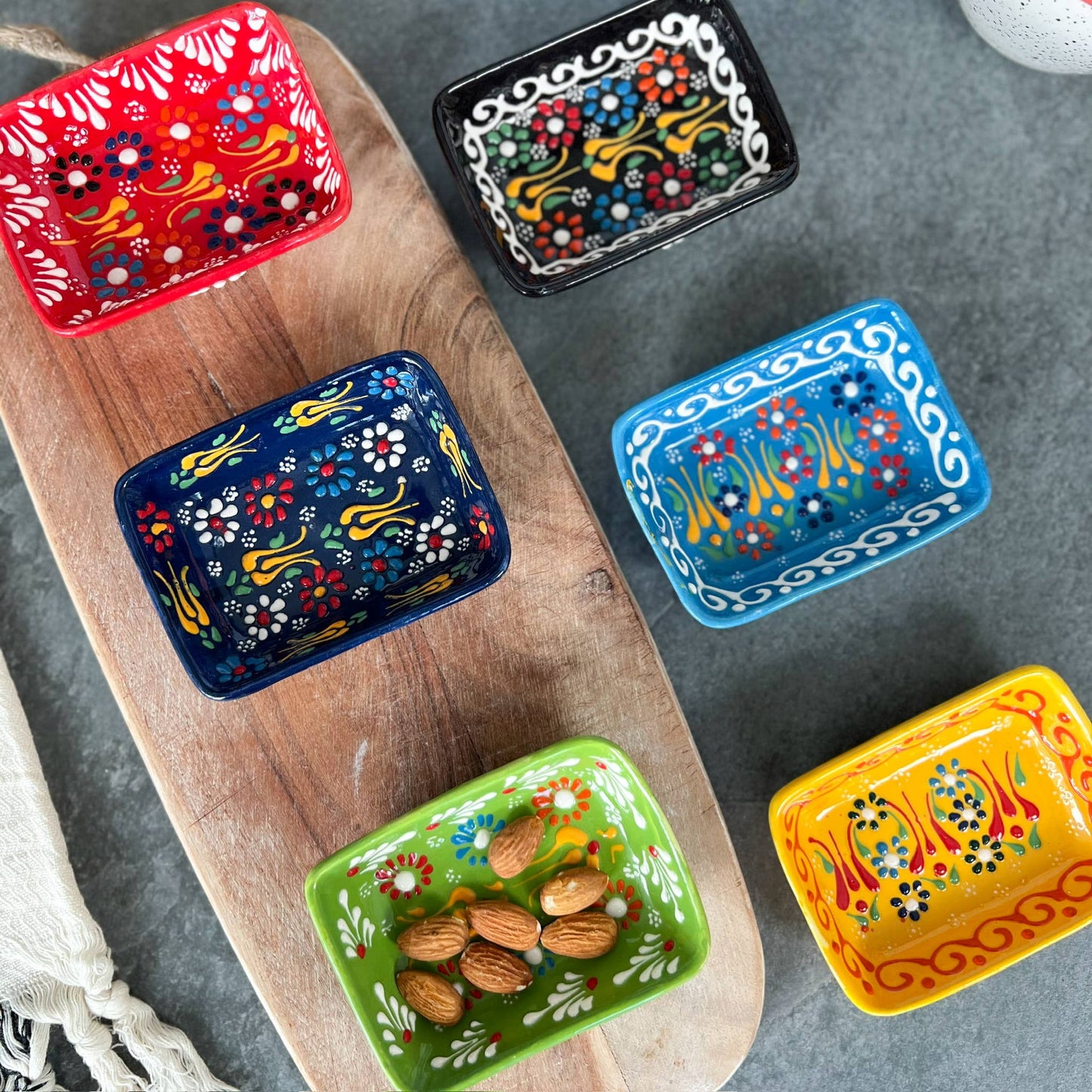 Umays Boho - Handpainted Ceramic Bowls, Colorful Bowl, Cute Trinket Dish