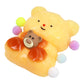 Teddy Bear Hugging Charm Pom Pom Sticky Mochi Squishy Bag -1PC