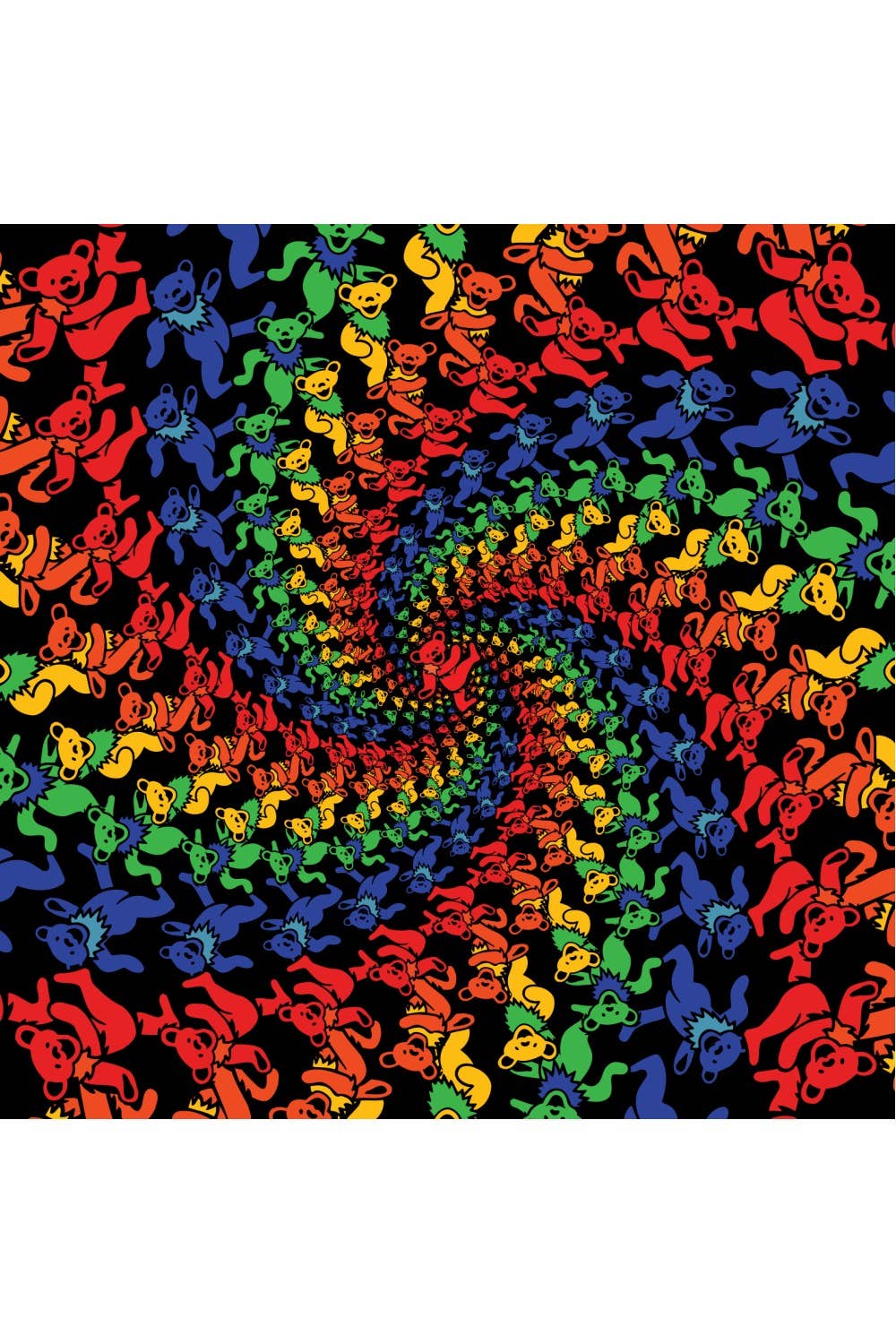 Sunshine Joy - 3D Grateful Dead Bandana Rainbow Bear Spiral