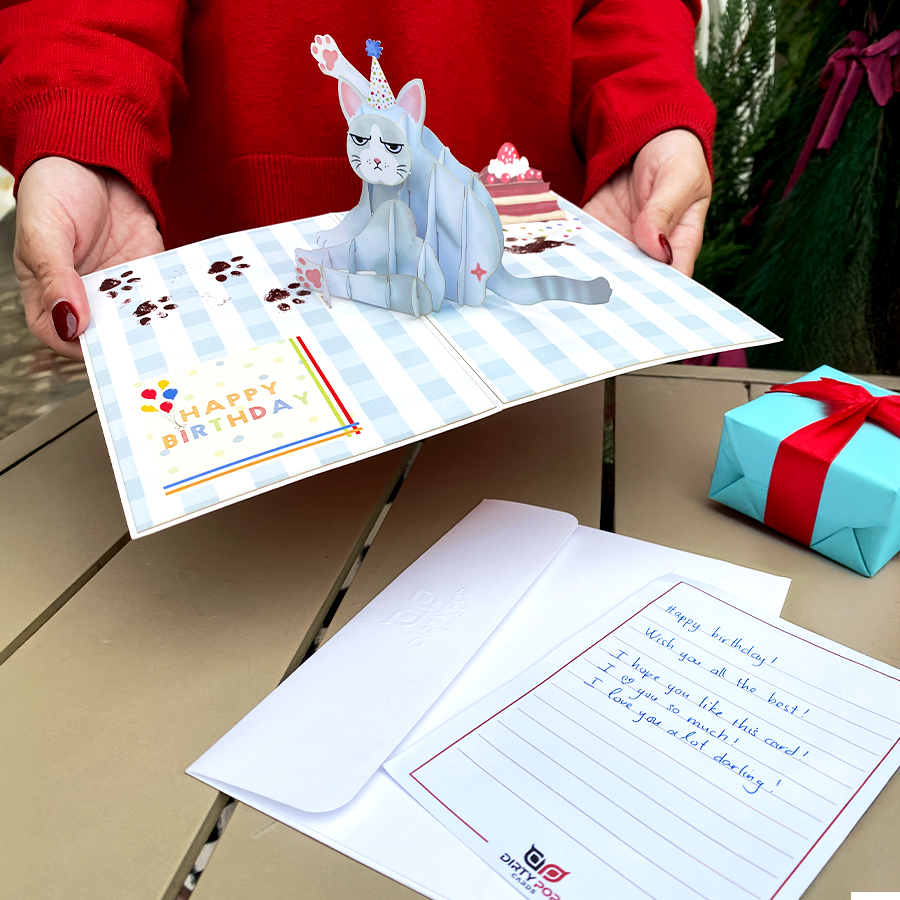 Grumpy Cat  3D Pop-Up Birthday Card