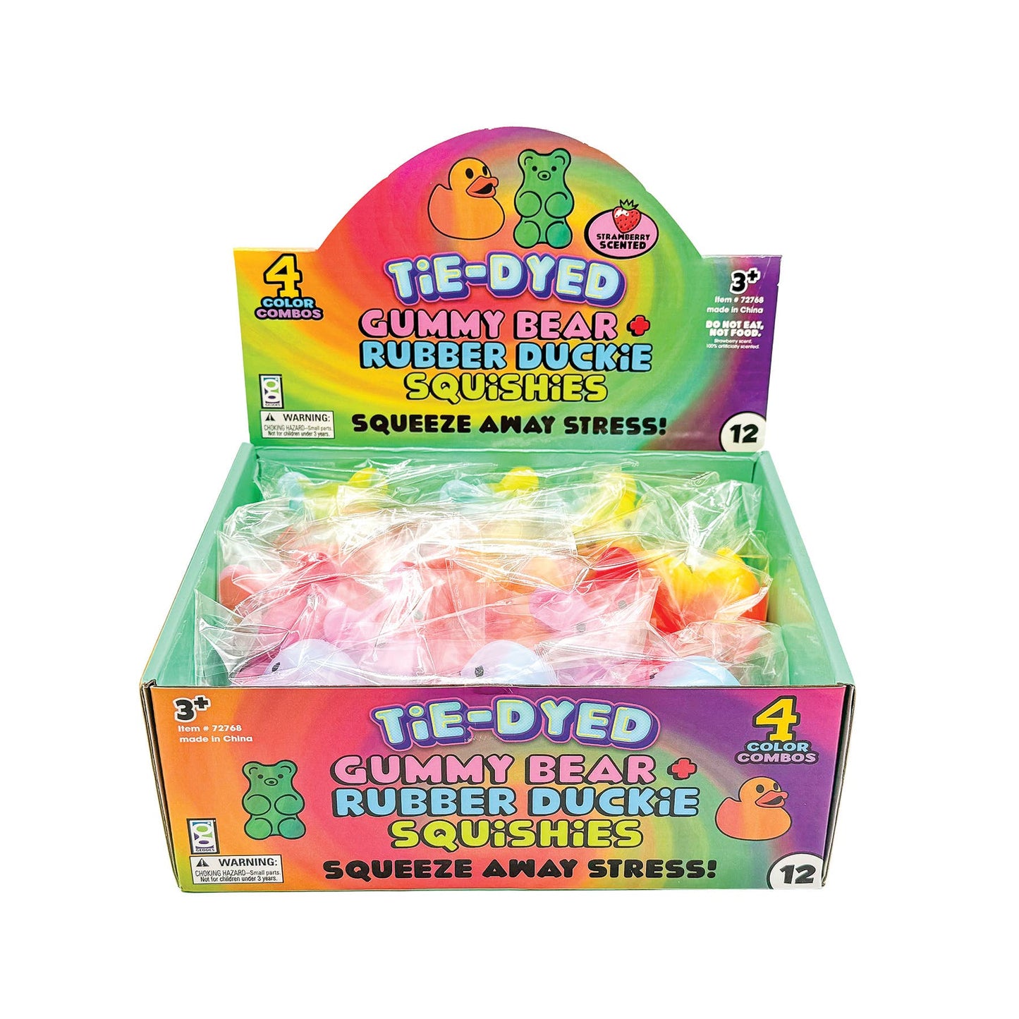 Geddes - SCENTED TIE DYED SQUISHY GUMMY BEAR AND DUCKIE   12/DSP