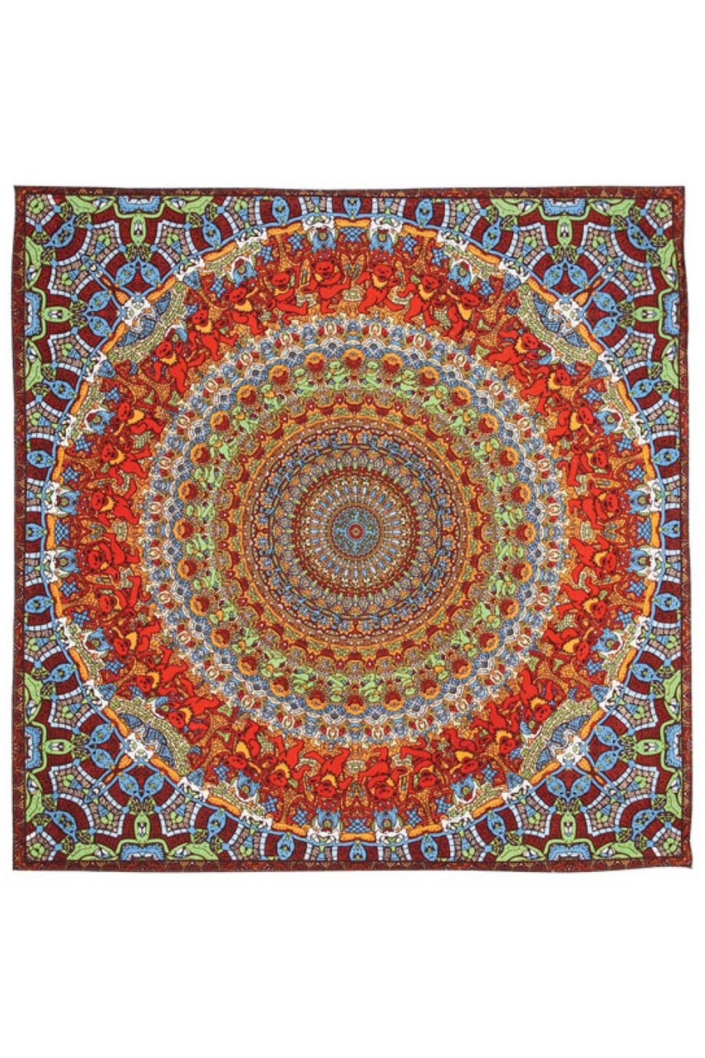 Sunshine Joy - Grateful Dead Vibrating Bears Bandana 22x22