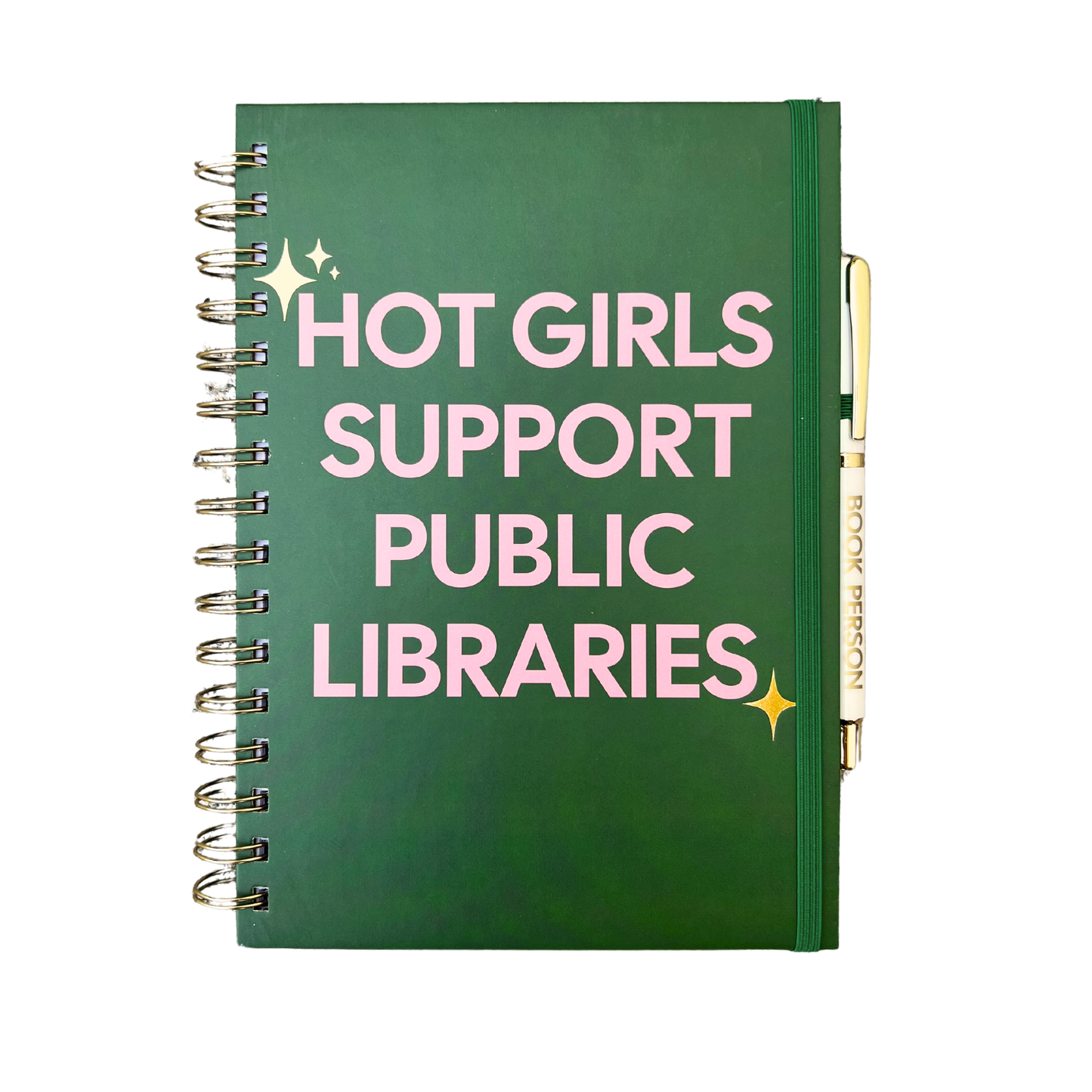 Hot Girls Support Public Libraries Journal with Pen