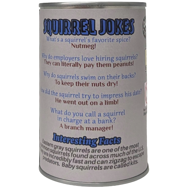 Canned Gray Squirrel | Stuffed Animal Plush | Funny Jokes