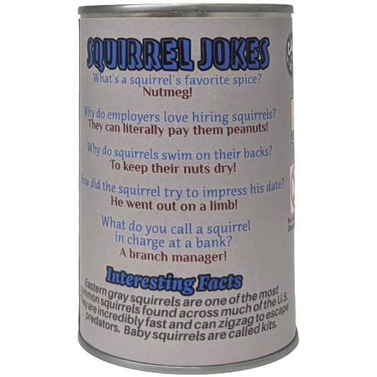 Canned Gray Squirrel | Stuffed Animal Plush | Funny Jokes