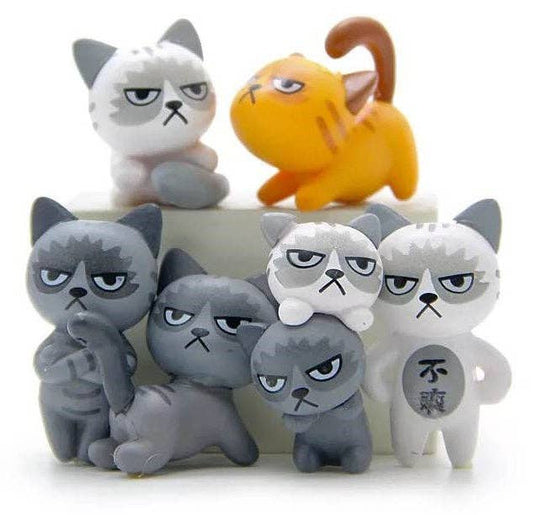 Mini Angry Cat Figurines