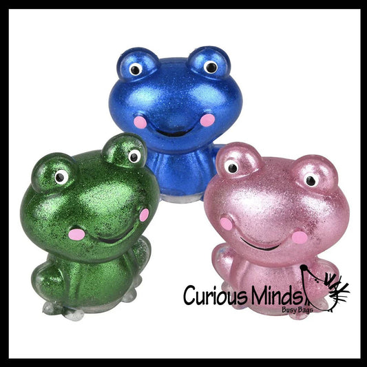 Frog Thick Metallic Gel Stress Ball -Sticky Fidget Squishy 1PC