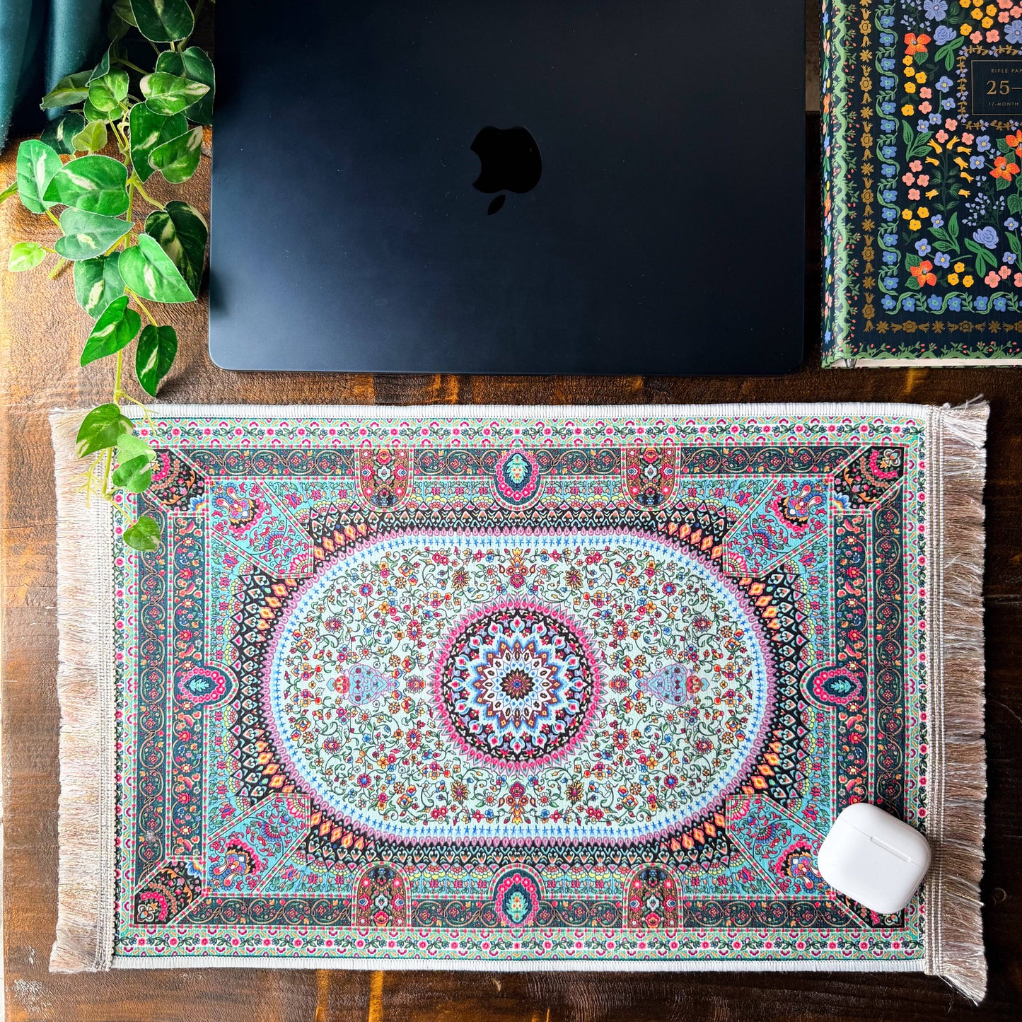 Umays Boho - Rug Design Desk Mat, Mini Rug, Small Persian Rug, Office Decor