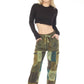 Rising International Inc - Cotton Patchwork Hand Brush Jungle Yoga Pant D721