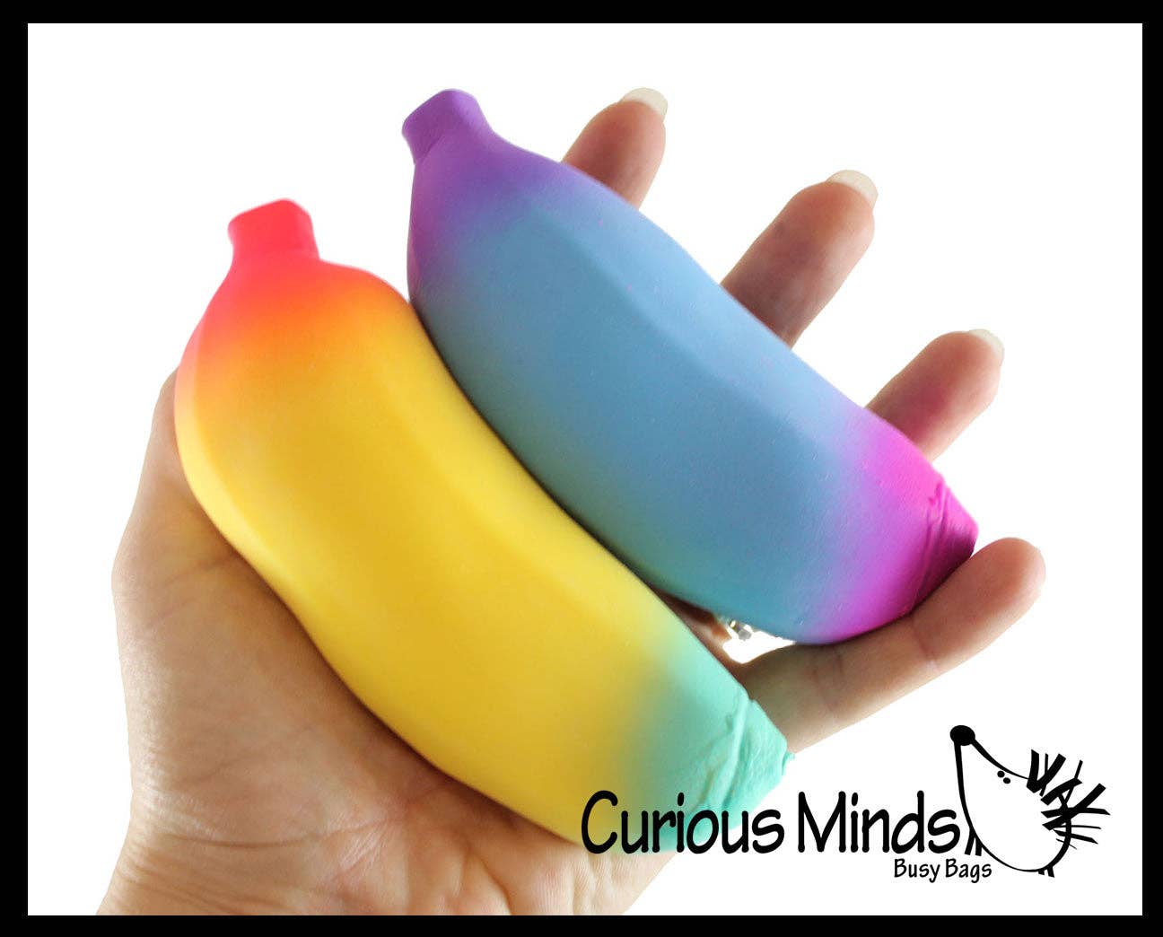 1 Random Rainbow Colored Squishy Sand Banana Toy