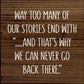 SAWDUST CITY - Way Too Many Of Our Stories End With "…And That's Why We Can