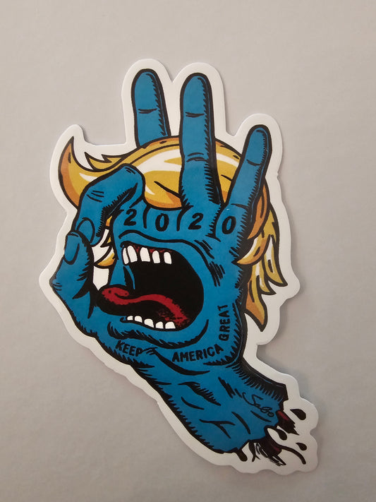 2020 screaming hand sticker