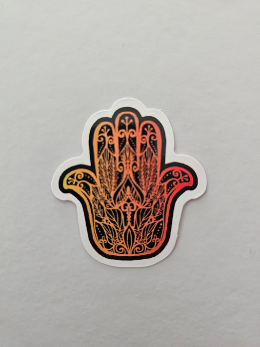 Orange hamsa sticker