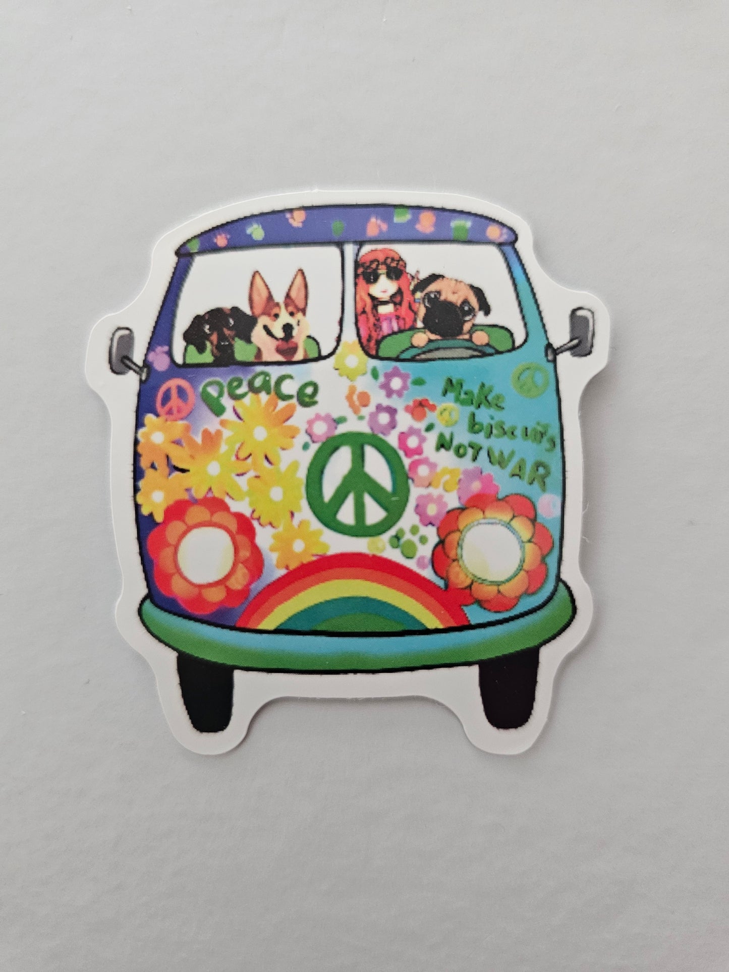 Dog Peace Bus Sticker