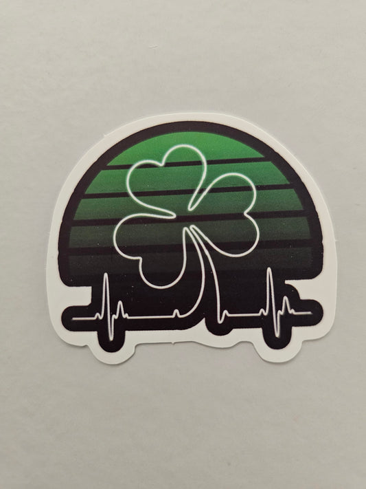 Shamrock Heartbeat Sticker