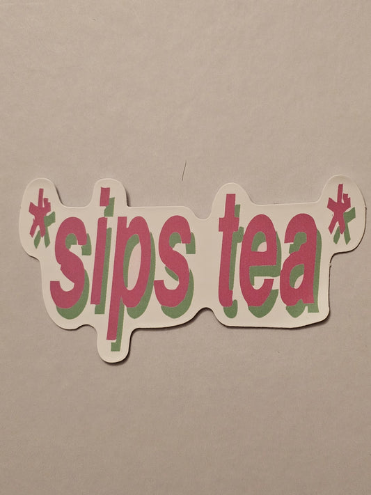 Sips tea sticker