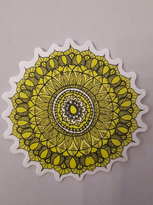 Yellow Green Mandala Sticker
