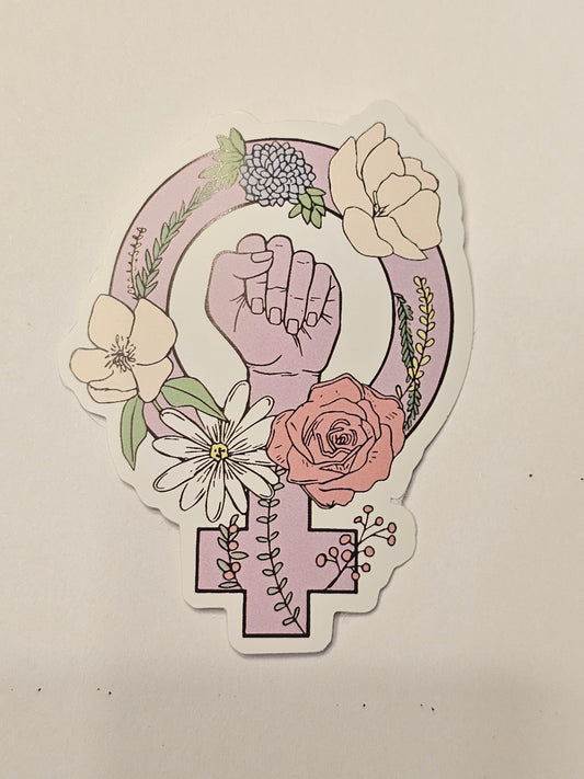 Floral Feminist Sticker