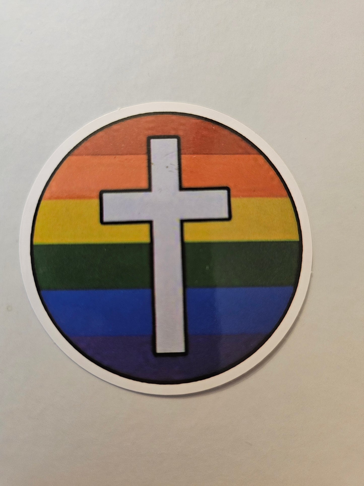 Rainbow Cross Sticker