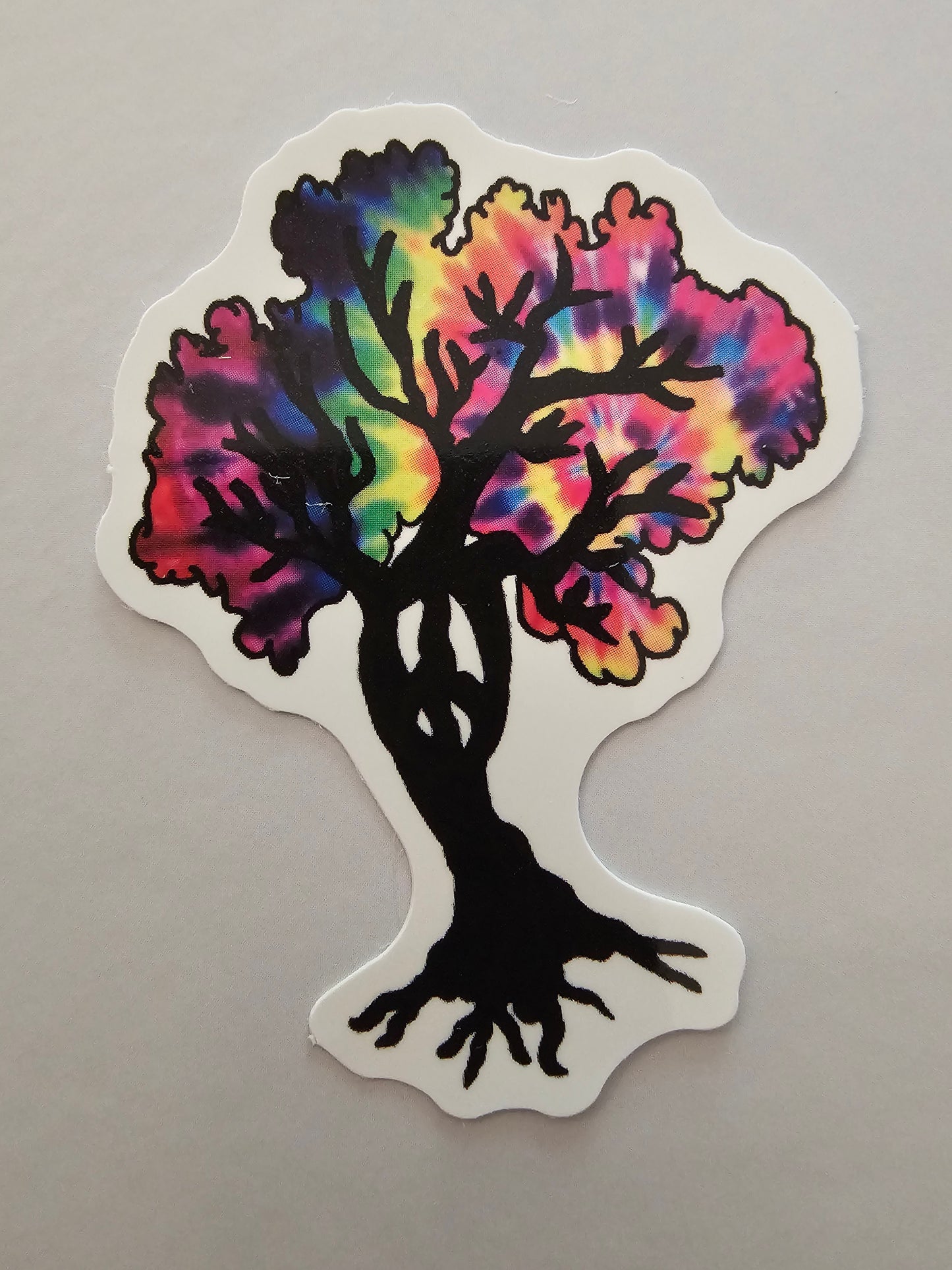 Tie dye tree sticker