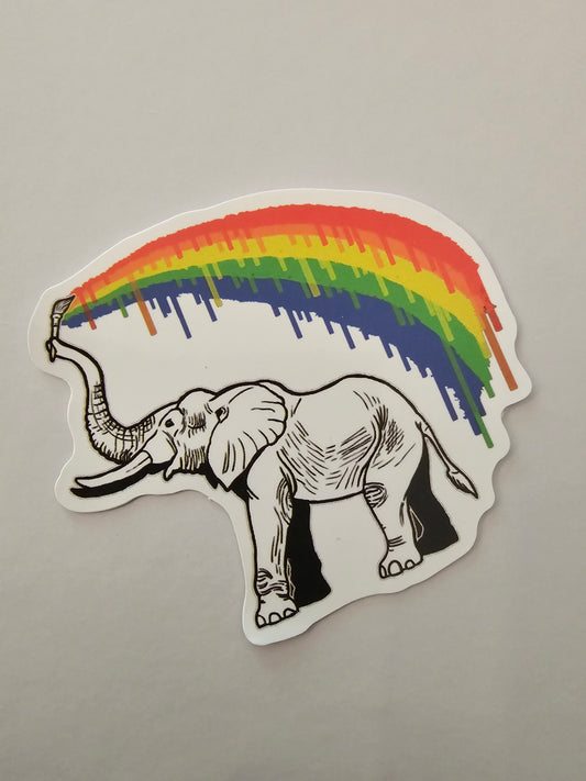 Rainbow Elephant Sticker