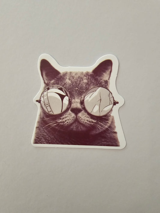 Naughty Sunglasses Cat Sticker