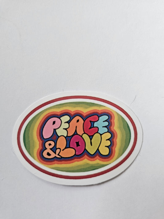 Peace and Love Sticker