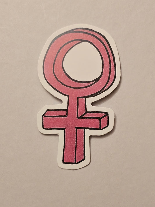 Pink Female Symbol Sticker