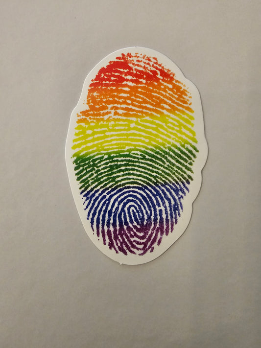 Rainbow fingerprint sticker