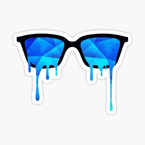 Blue crystal sunglasses sticker