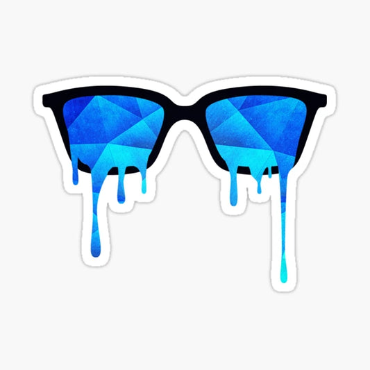Blue crystal sunglasses sticker