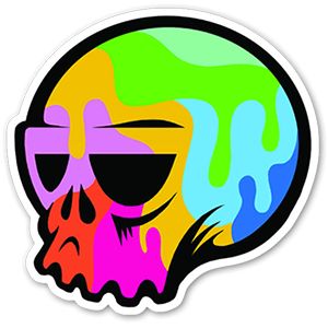Colorful skull sticker