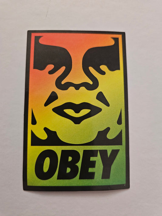 Rainbow Obey Sticker