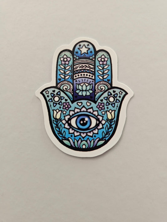 Blue Hamsa Hand Sticker