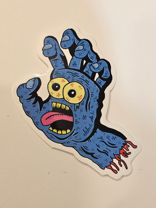 Screaming Hand with Eyes Sticker