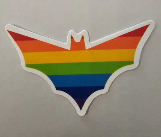 Rainbow bat sticker