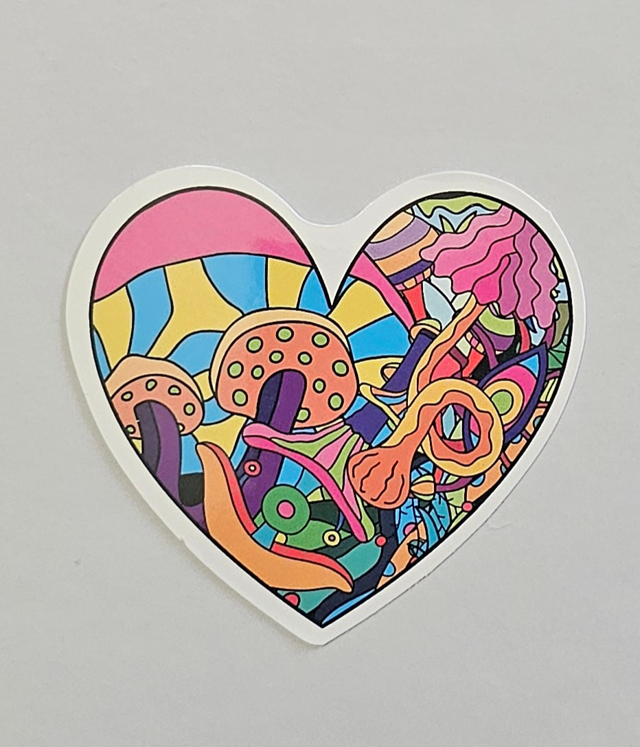 Psychedelic Heart Sticker