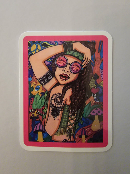 Hippie Selfie Sticker