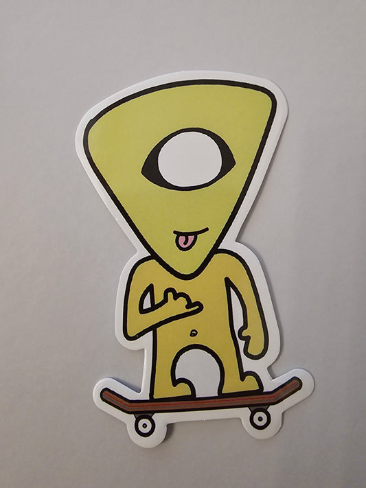 Yellow skateboard Sticker