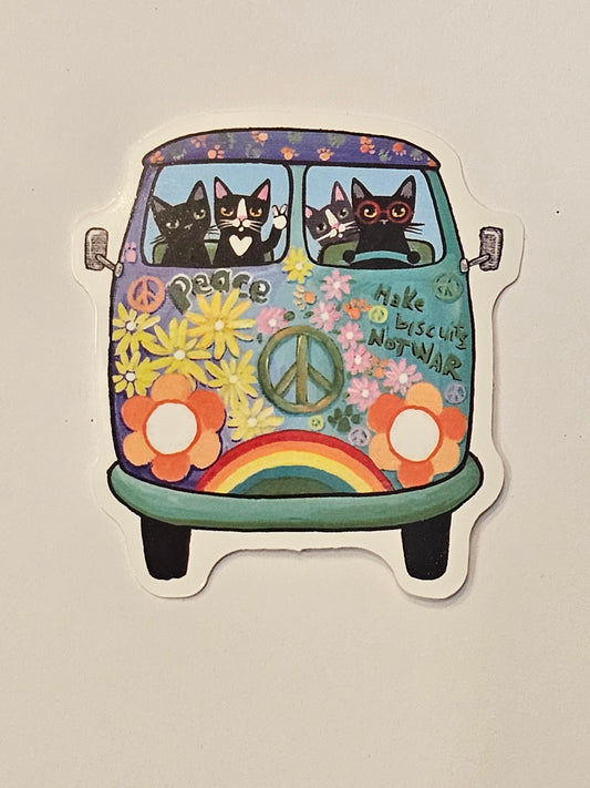 Cat peace bus sticker