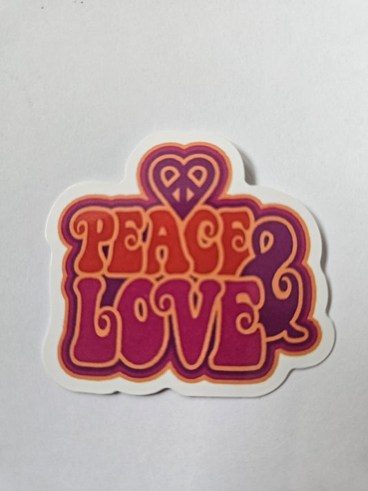 Peace and Love Sticker