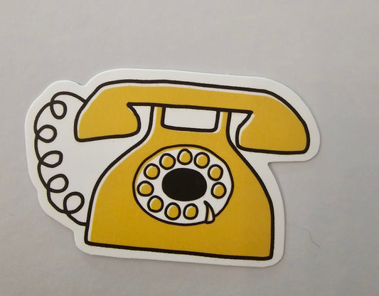 Yellow Phone Sticker